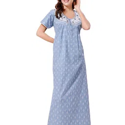 Soulemo Pure Cotton Printed Maxi Nightdress-picture-2