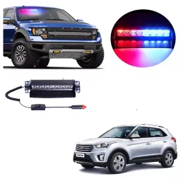 Cartronics 8 LED  Red Blue  Police Flasher Light  for Hyundai Creta-image-29