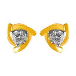 P.C. Chandra Jewellers 14KT (585) Yellow Gold and Diamond Stud Earrings for Women-image-77