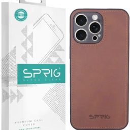 Sprig Matte Leather Back Cover for APPLE iPhone 15 Pro Max (Brown)-image-97