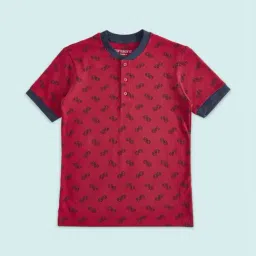 Pantaloons Junior Maroon Cotton Printed T-Shirt-picture-24
