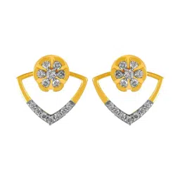 P.C. Chandra Jewellers 14KT (585) Yellow Gold and Diamond Stud Earrings for Women-image-95