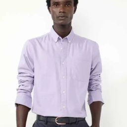Rare Rabbit Purple Regular Fit Solid Shirt-image-66