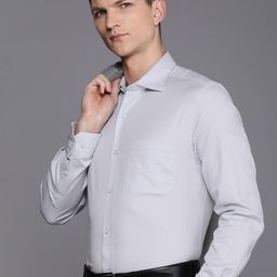 Louis Philippe Pure Cotton Classic Fit Self Design Opaque Formal Shirt-picture-28