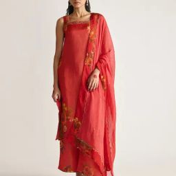 Ancestry Rust Viscose Embellished Dupatta-picture-4