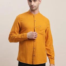 Turtle Mustard Cotton Slim Fit Shirt-picture-15