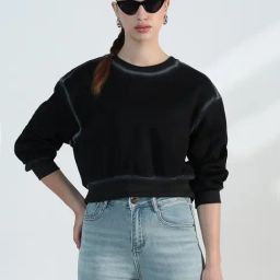 SHOWOFFFF Black Cotton Relaxed Fit Top-image-25