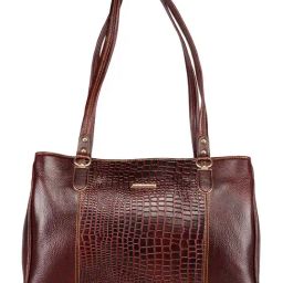 Genwayne Brown Leather Textured Medium Shoulder Bag-16