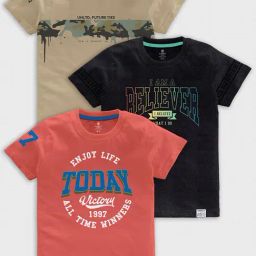 Codez Kids Multicolor Printed T-Shirt (Pack Of 3)-61