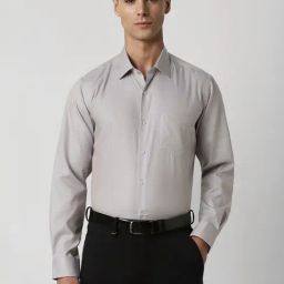 Van Heusen Grey Cotton Regular Fit Shirt-image-95