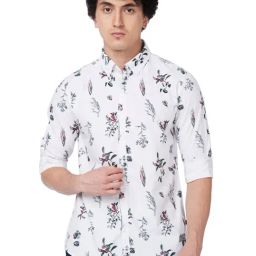 Spykar White Cotton Regular Fit Printed Shirt-picture-8