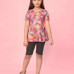Aarika Kids Red & Black Printed Swim Suit-image-48