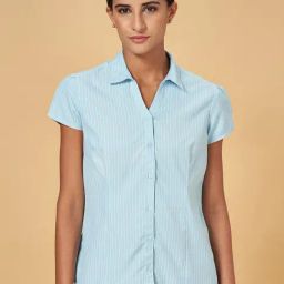 Annabelle by Pantaloons Blue Striped Shirt-image-11
