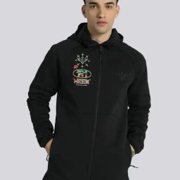 Puma Black Cotton Regular Fit Sports Jacket-image-49