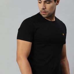 WROGN Men Black Slim Fit Cotton Pure Cotton T-shirt-image-61