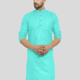 ANUJ FASHION Men Blue Solid Kurta-picture-4