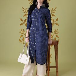 Anouk Ethnic Motifs Print Ruched Sleeve Kurta-picture-20