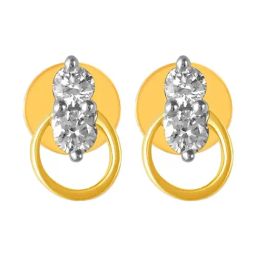 P.C. Chandra Jewellers 14KT (585) Yellow Gold and Diamond Stud Earrings for Women-image-40