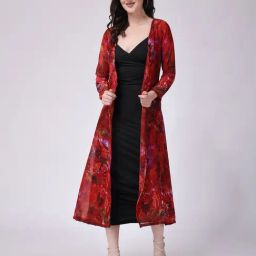 Scorpius Red Printed Long Shrug-29