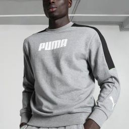 Puma MODERN SPORTS Grey Melange Regular Fit Logo Print Sweatshirt-image-52