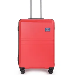 Tommy Hilfiger Unisex Red Solid Hard 4 Wheels 360-Degree Rotation Medium Trolley Bag-93