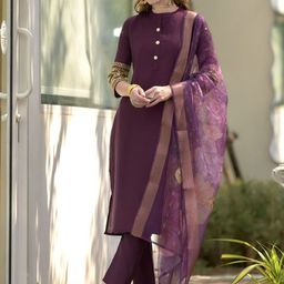 MISS CLOTHING Women Regular Sequinned Kurti with Trousers & With Dupatta-picture-51