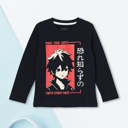 max Boys Typography Printed Applique T-shirt-50