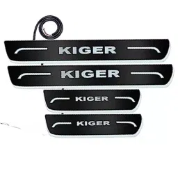 Auto Pearl Car Door Foot Step Led Sill/Scuff Plates Mirror Finish Black Compatible For Renault Kiger, LEDBlklPLATE_Blk_Kiger (Set of 4)-image-40