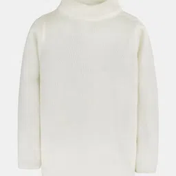 RVK Kids Off-White Solid Acrylic Sweater-55