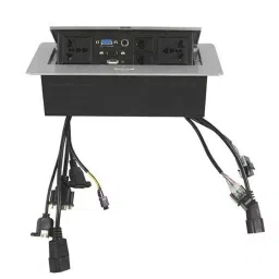 Implemental Conference Table Connectivity Pop Up Box ‎41 x 35 x 22 cm Metal Grey for Office, Meeting Room, Multi-Media Classroom-39