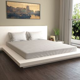 MARK HOME Silver-Toned Solid 400 TC Cotton 1 King Bedsheet with 2 Pillow Covers-picture-29