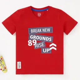 Ed-a-Mamma Kids Red Printed T-Shirt-picture-37