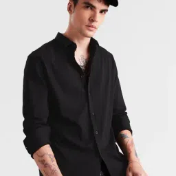 The Souled Store Black Regular Fit Textured Shirt-image-13