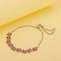 GIVA 92.5 Sterling Silver Leaf Bracelet for Women-image-64