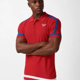 Reebok Red Cotton Slim Fit Sports Polo-image-70