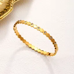Designs & You Women Crystals Gold-Plated Bangle-Style Bracelet-image-19