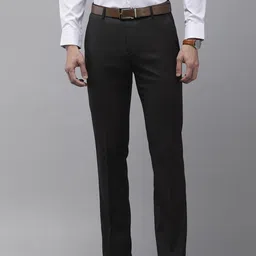 Arrow Men Checked Tailored Mid Rise Flat Front Formal Trousers-picture-5