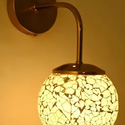 SOMIL Green & Gold-Toned Printed Glass Cylinder Shaped Wall Lamp-image-34