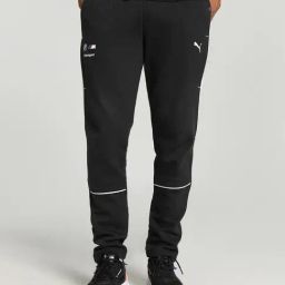 Puma Black Cotton Slim Fit Printed Trackpants-image-86