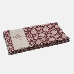 Fabindia Maroon Sukriti Hand Block Printed Cotton Table Cover-picture-0