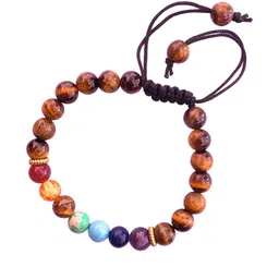 Apnisanskriti Unisex 7 Chakra Tiger Eye Stone Bracelet-picture-37