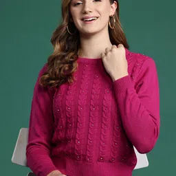 DressBerry Cable Knit Embellished Sweater-picture-29