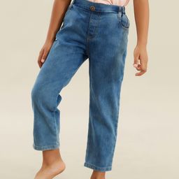 Kookie Kids Full Length Denim Washed Jeans - Blue-image-71