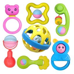 Enorme Colorful Non-Toxic Plastic  Attractive Sound Rattle Toy Set for New Born Babies  Pack of 7 - Multicolour-15