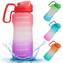 Spanker Ultima Motivational Water Bottle Half Gallon with Handle Time Marker Large Capacity Pink Purple SSTP - 2000 ml-picture-0