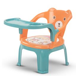 Baybee Dinning Chair Booster Seat for Kids Study Table Chair with Cushion Seat & Feeding Tray - Orange-image-79