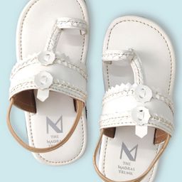 The Madras Trunk Unisex Leaf Vine Design Kolhapuri Sandals - White-image-24
