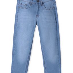 Pine Kids Woven Full Length Solid Denim Jeans - Light Blue-picture-29