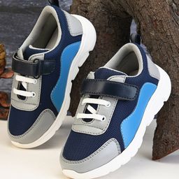 Stefens Mesh Detailed Velcro Closure Sneakers - Grey & Black-image-31