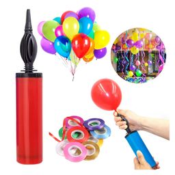 Zyozi Balloon Pump Hand Held Inflator Air Pump with 6 pcs Multicolour Ribbon for Balloons (Random Color) Pack Of 7-image-29